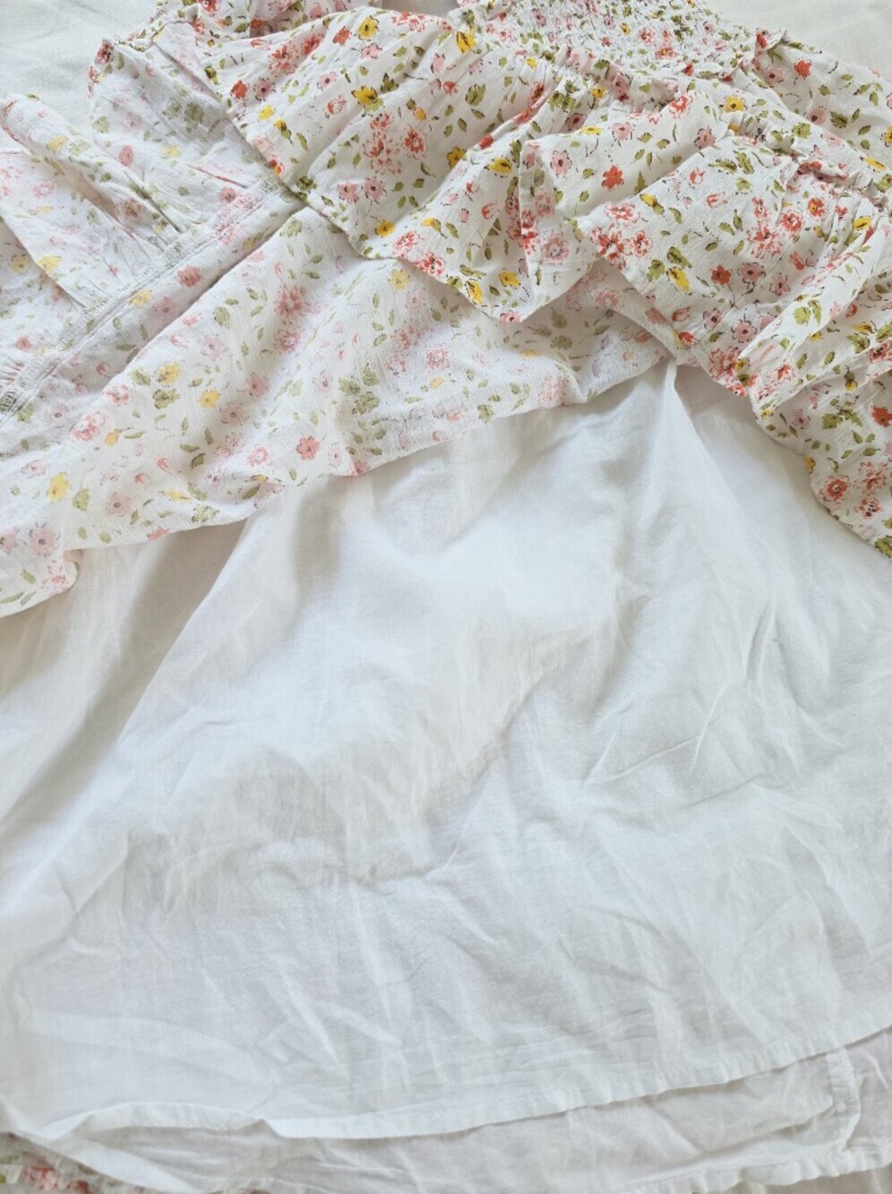 aerie White Floral Halter Mini Dress with Pink & Yellow Blossoms - Picture 6 of 6